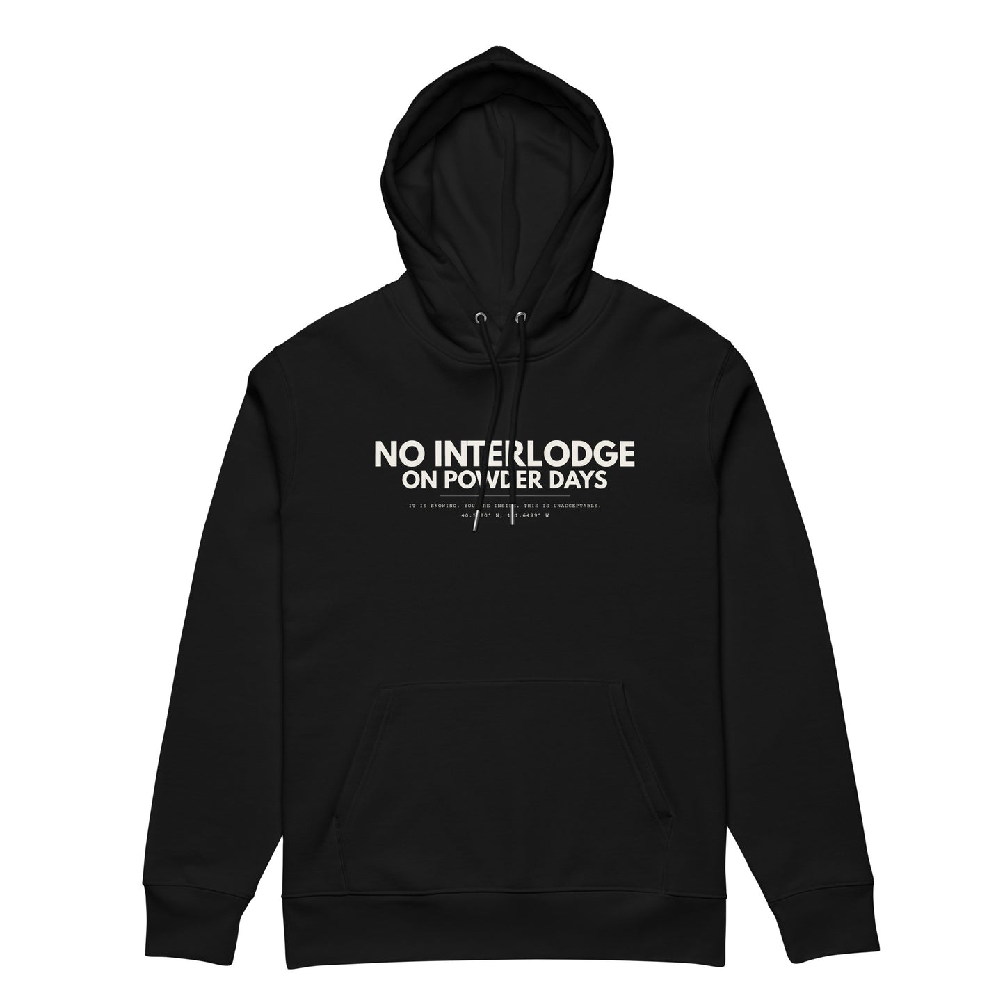 No Interlodge hoodie – Wasatch Series – 350gsm organic cotton – On Powder Days