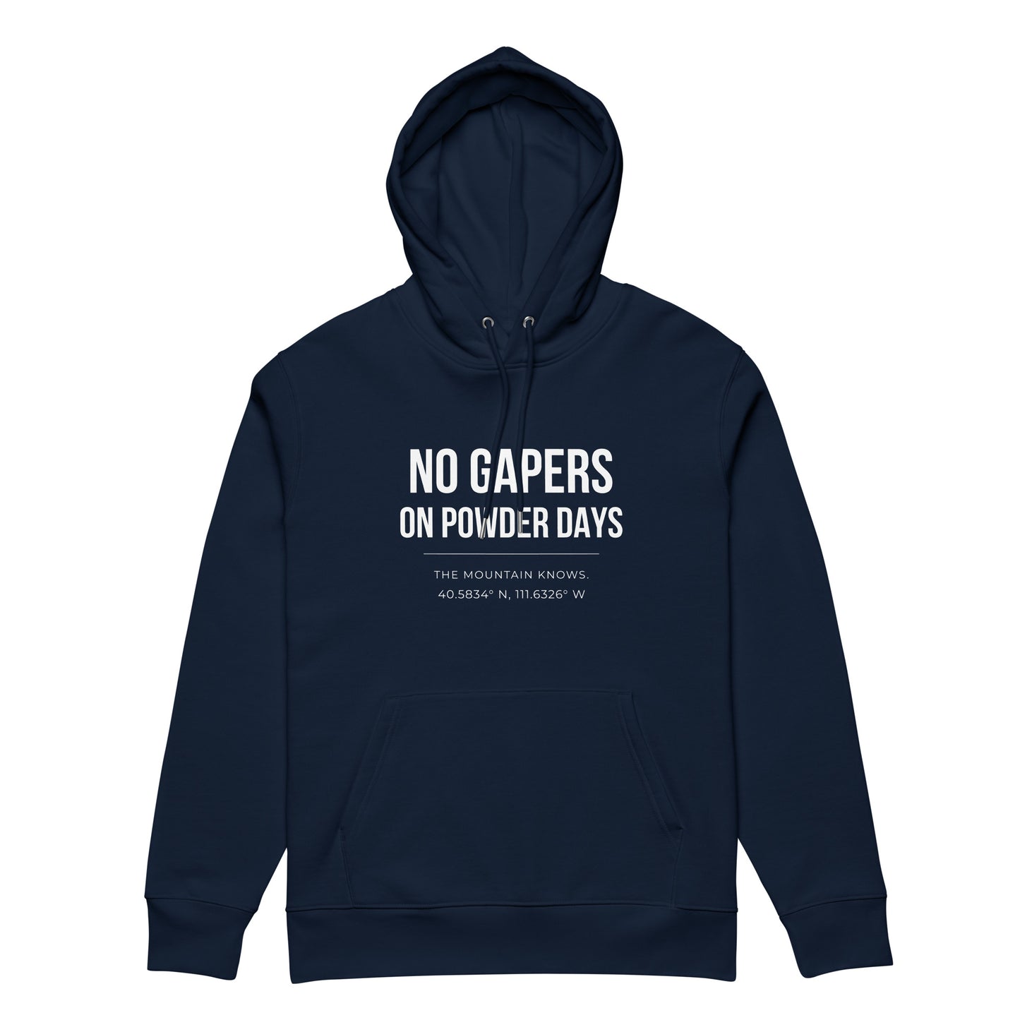 No Gapers hoodie – First Chair Series – 350gsm organic cotton – On Powder Days