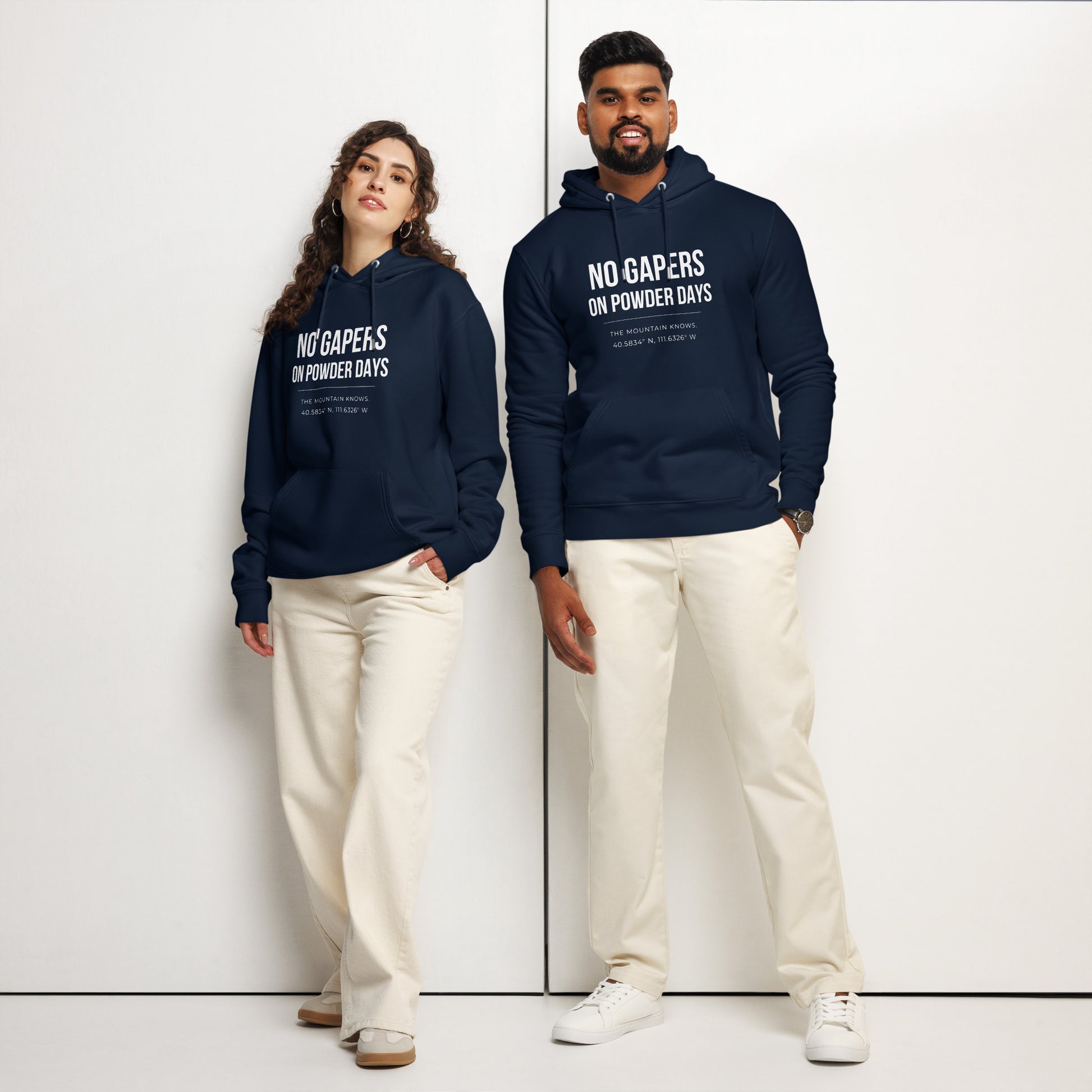 No Gapers On Powder Days organic heavyweight hoodie – First Chair Series – On Powder Days ski apparel