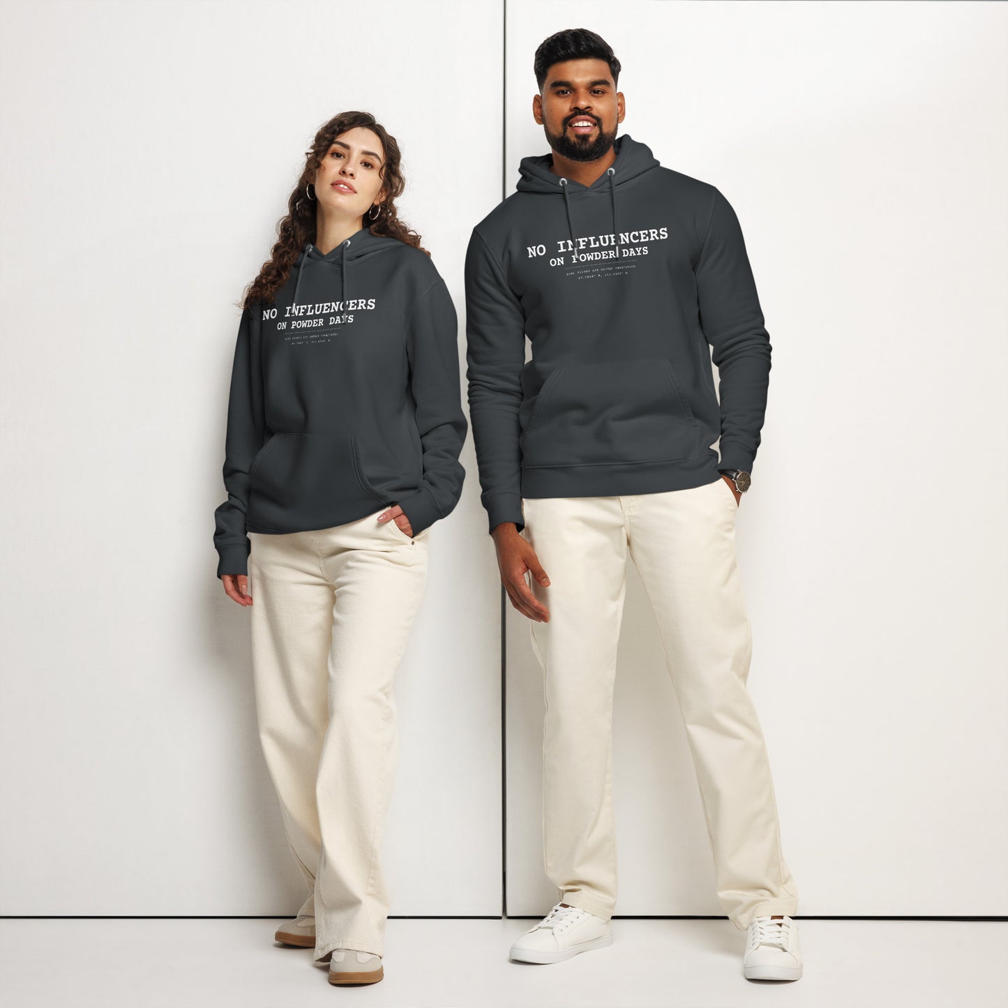 No Influencers On Powder Days organic heavyweight hoodie – Analog Series – On Powder Days ski apparel